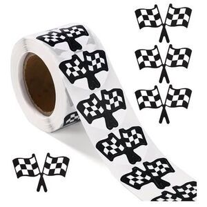 500pcs Checkered Flags Stickers